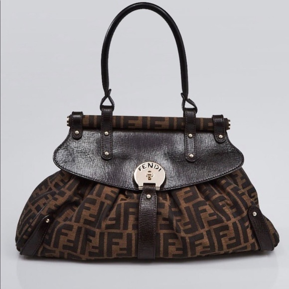 Fendi Handbags - Fendi tobacco zucca print canvas shoulder bag